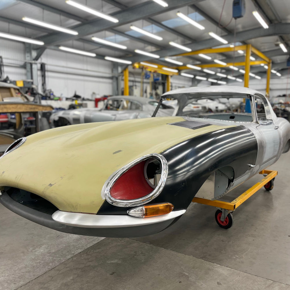 Pre "63" Steel E-Type Jaguar Roadster Tub - Complete with Steel Bonnet (Alloy Internals), Boot Lid and Doors