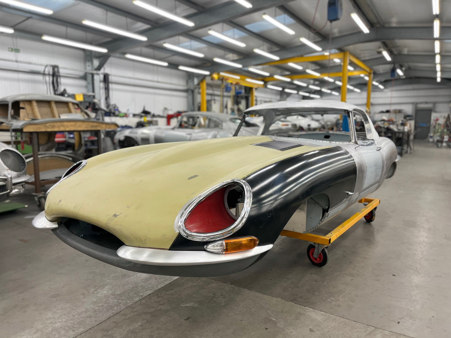 Pre "63" Steel E-Type Jaguar Roadster Tub - Complete with Steel Bonnet (Alloy Internals), Boot Lid and Doors