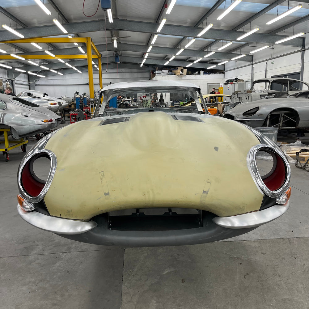 Pre "63" Steel E-Type Jaguar Roadster Tub - Complete with Steel Bonnet (Alloy Internals), Boot Lid and Doors