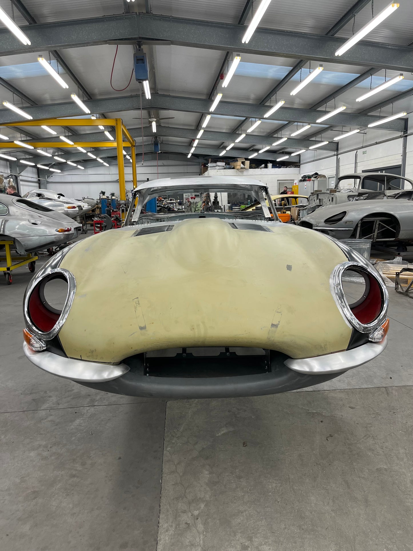 Pre "63" Steel E-Type Jaguar Roadster Tub - Complete with Steel Bonnet (Alloy Internals), Boot Lid and Doors