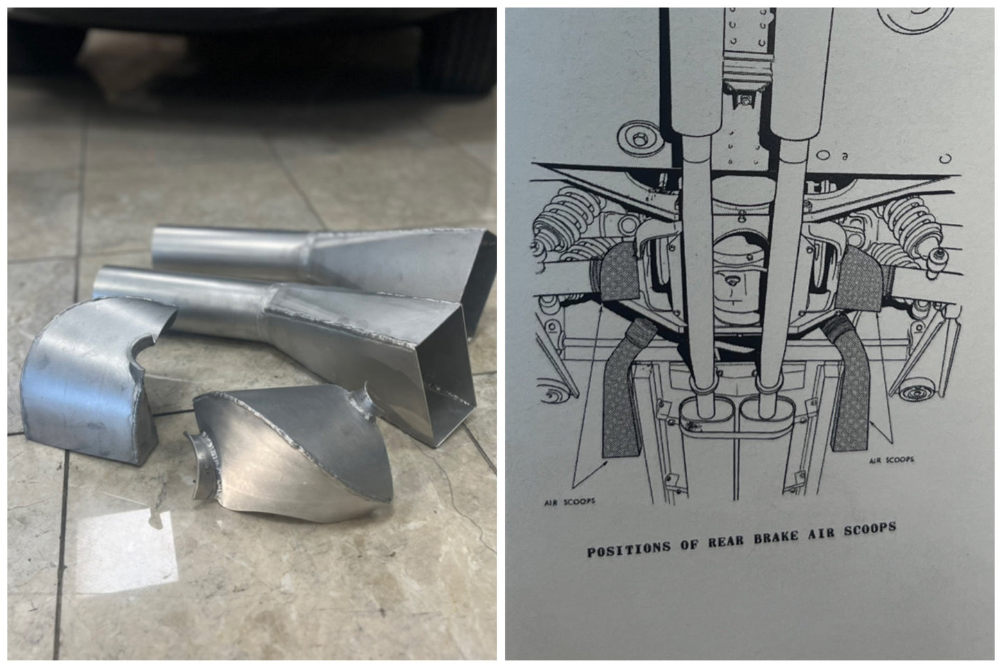 E-Type Jaguar Rear Brake Cooling Ducts